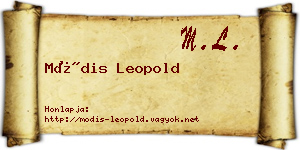 Módis Leopold névjegykártya
